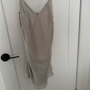 Zara silver satin Slip Dress